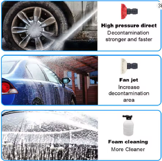 Wireless High Pressure Car Wash Washer Gun 300W 30Bar 12000mAh Batter Foam Generator