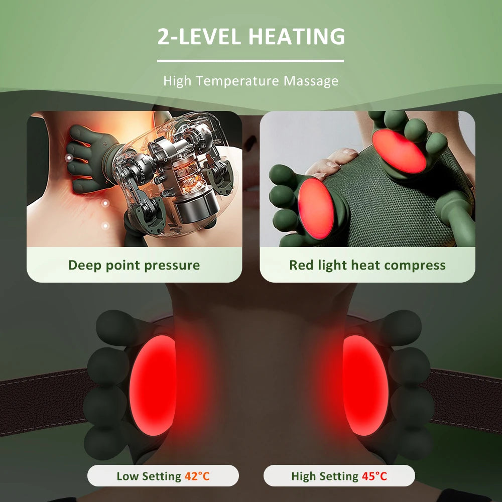 Massager Portable Neck and Shoulder Massager 4D Tissue Kneading Massage Pillow for Muscle Relax