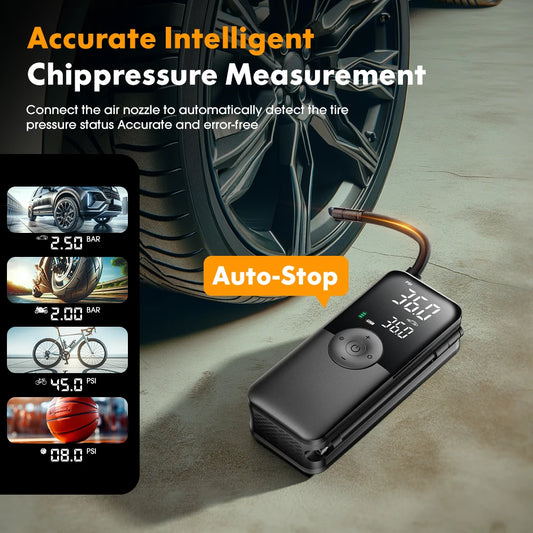 CARSUN Portable Wireless Car Tire Pump for Motorcycles and Bicycles