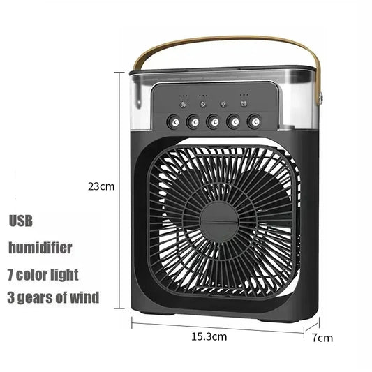 Summer Cooling Fan 3 in 1 Portable Desktop Humidifier USB Mini Air Conditioners Night Light